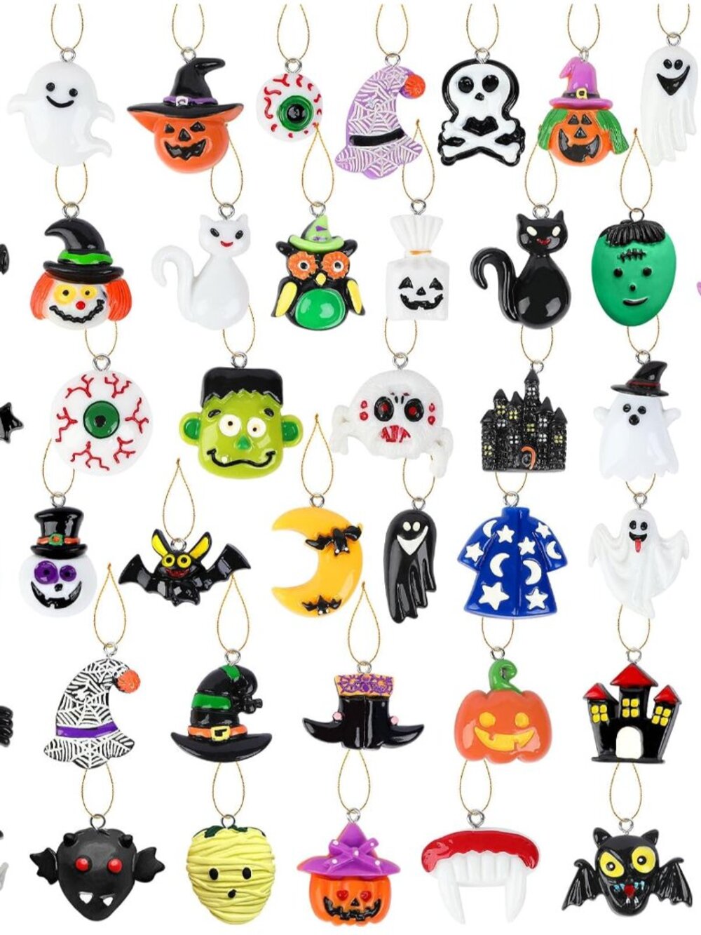 36Pcs Mini Resin Halloween Ornaments for Tree Holiday Home Decor
